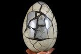 Septarian Dragon Egg Geode - Black Crystals #67778-3